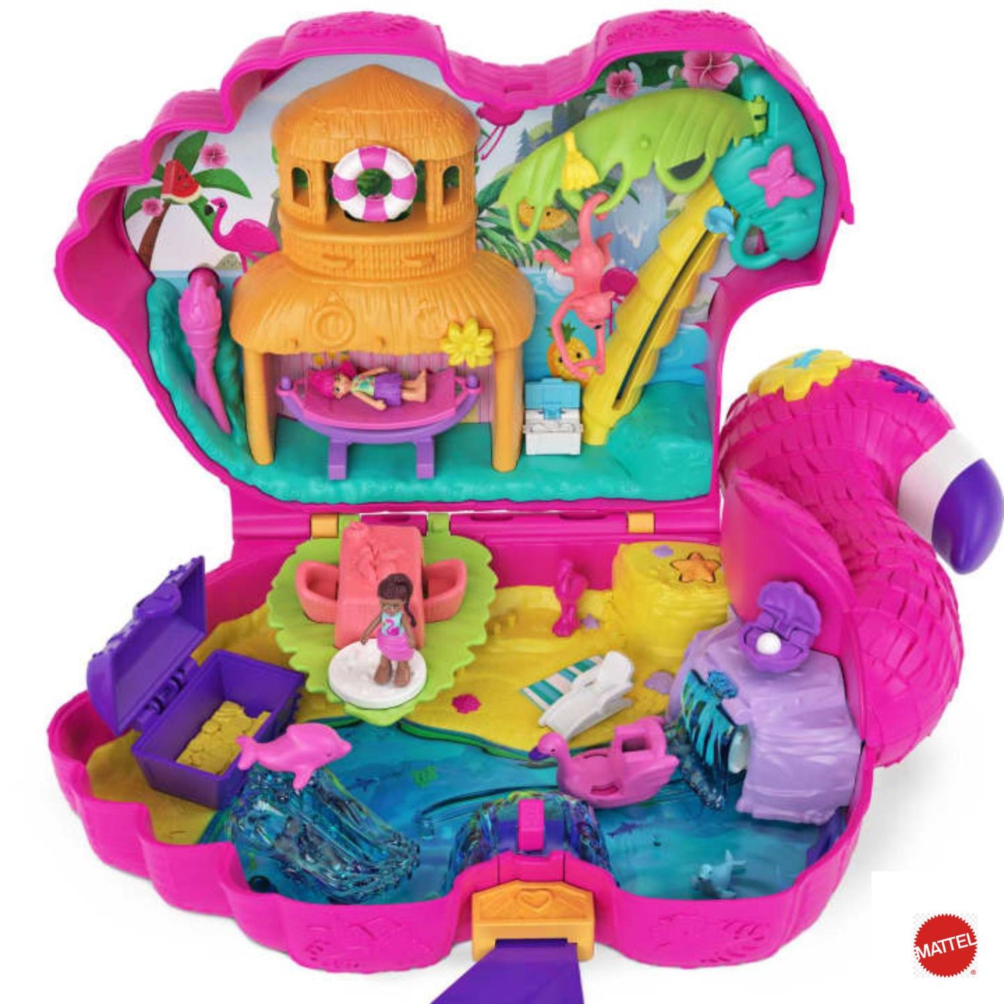 Mattel - Polly Pocket™ Cofanetto Fenicottero Mega Party HGC41