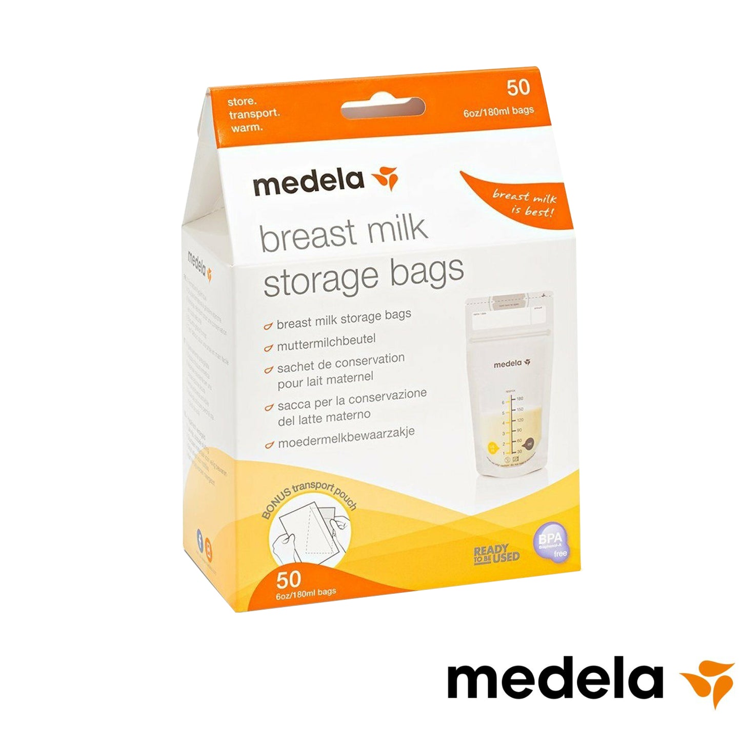 Medela -  Sacche per la Conservazione del Latte Materno Storage Bags 50pz