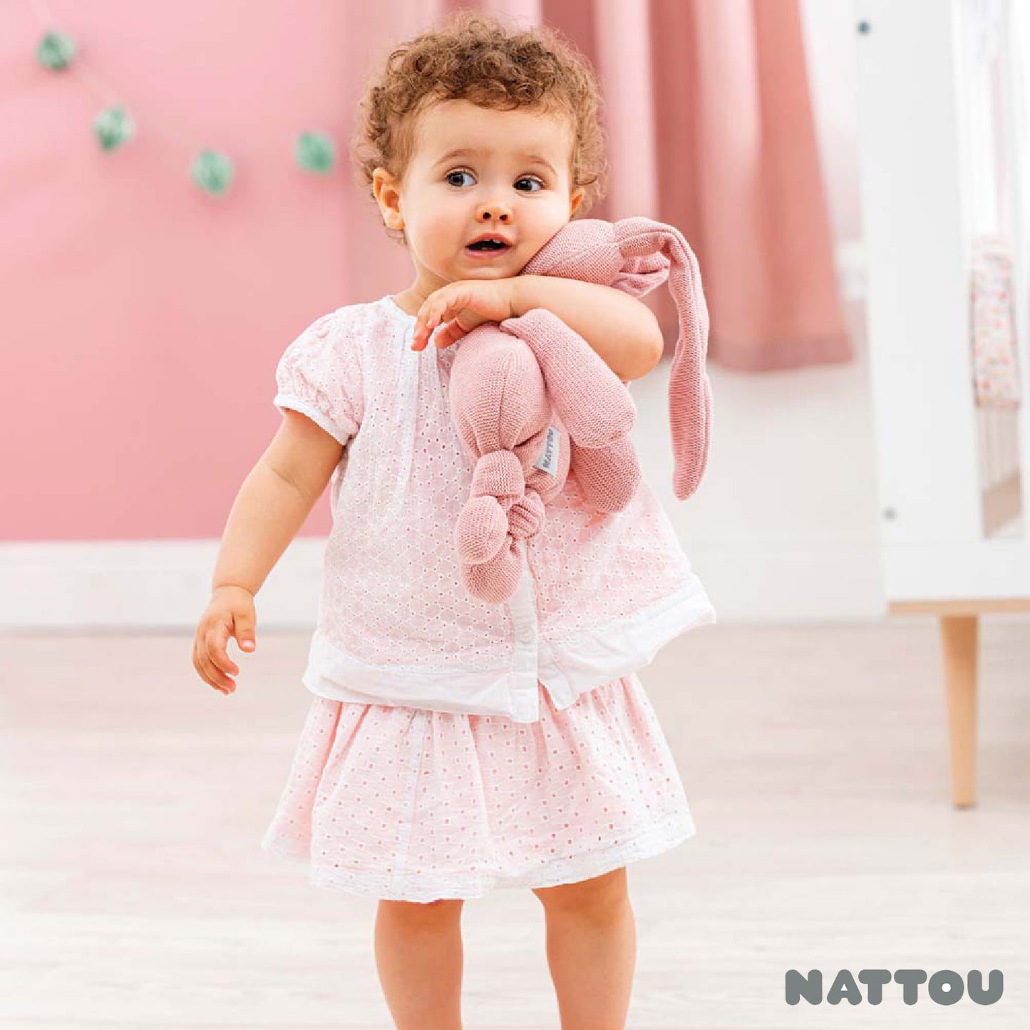 Nattou - Lapidou cotone rosa NOVITA' 879781