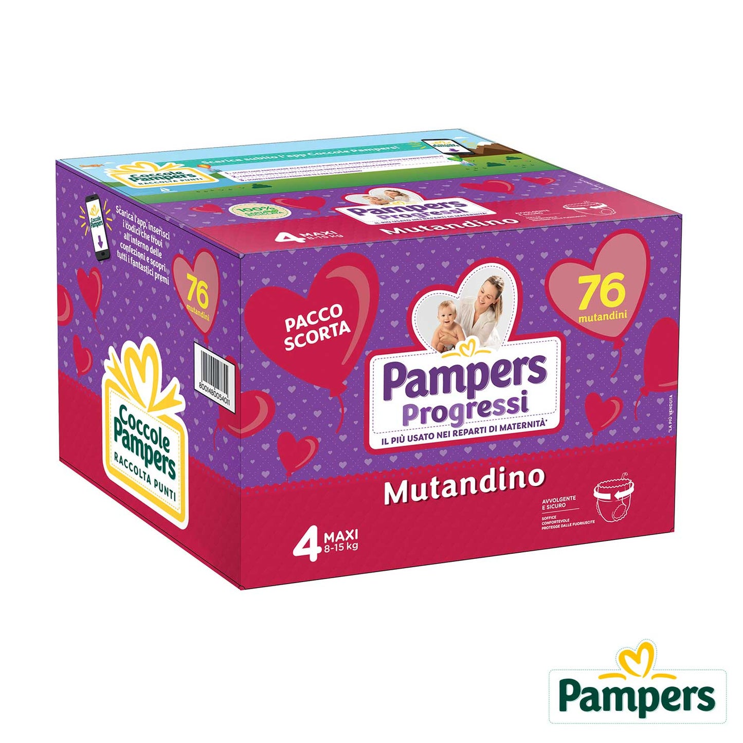 Pampers - Progressi Panties Quadripack Size 4 Maxi 76pcs
