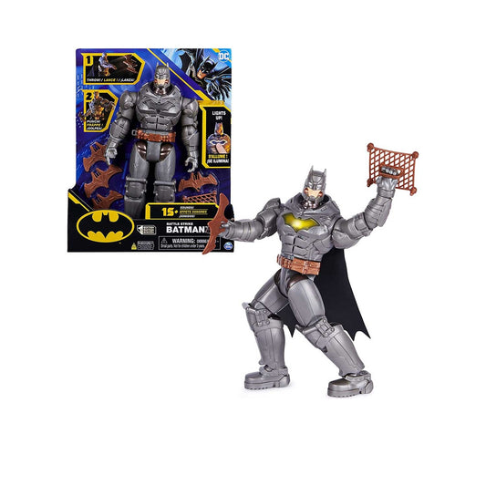 Spin Master - DC Comics Personaggio Batman Deluxe Battle Strike Con Suoni In Scala 30 Cm