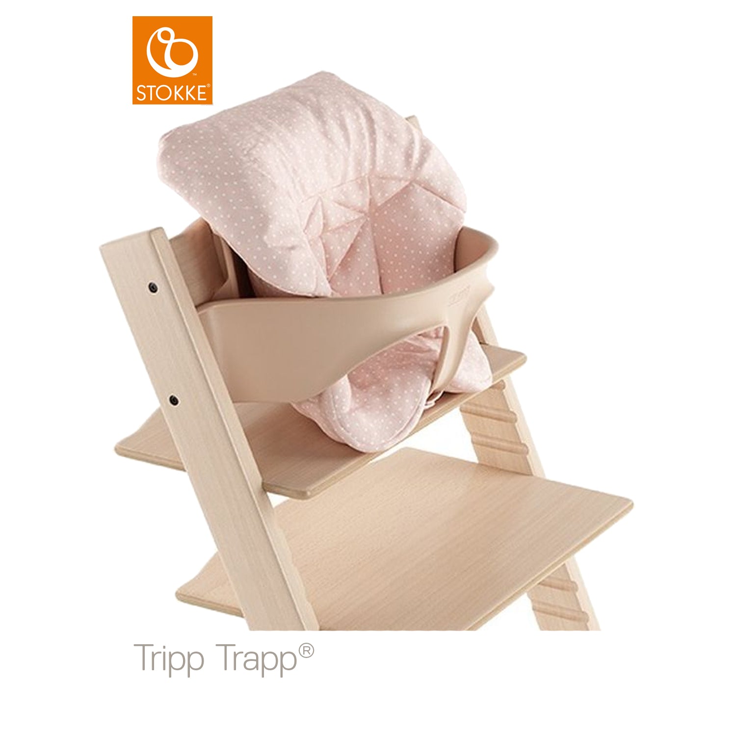 Trixie Cuscino per Seggiolone Stokke Tripp Trapp, Pietra Lunare - 100%  cotone bio bambina
