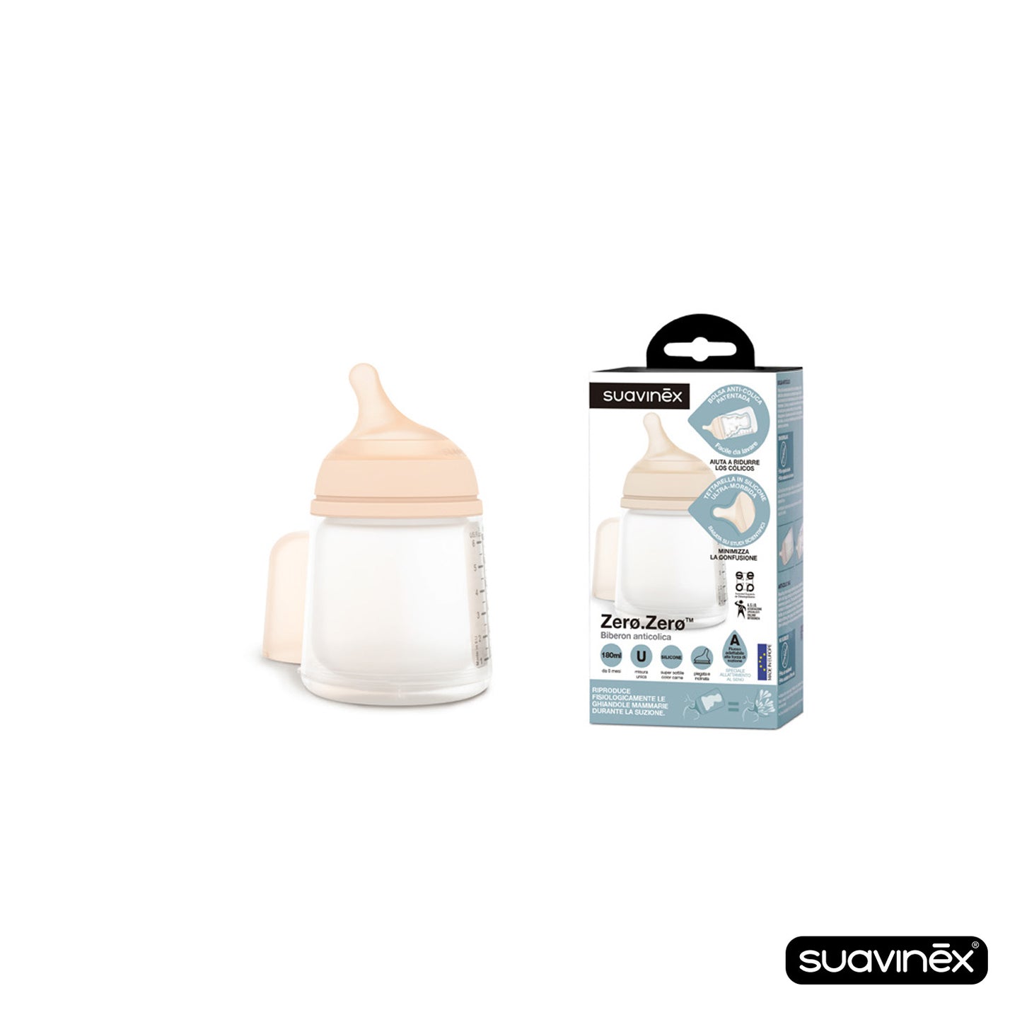 Suavinex - Anti-colic bottle ZERØ.ZERØ Special for breastfeeding