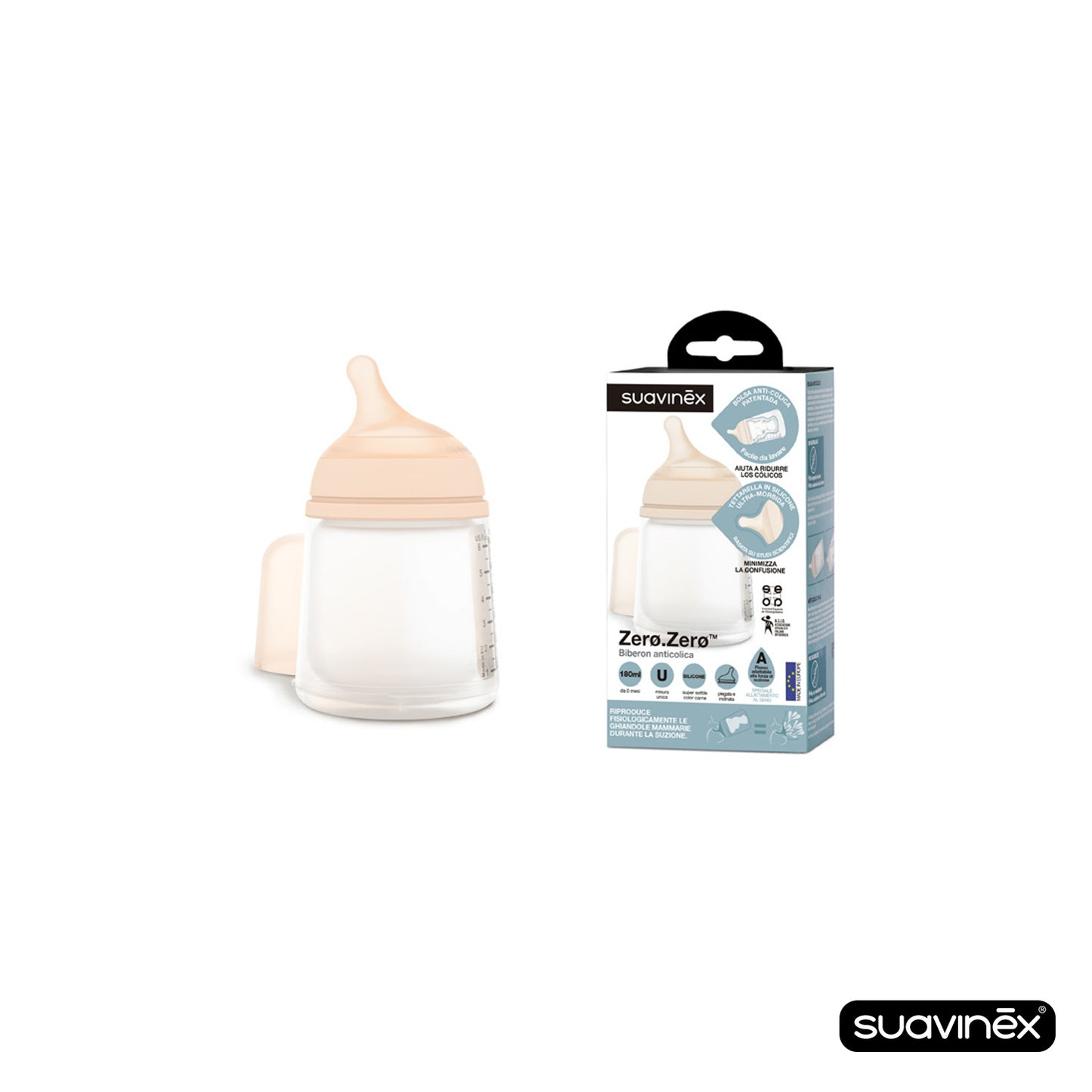 Suavinex - Biberon Anticolica ZERØ.ZERØ Speciale Allattamento