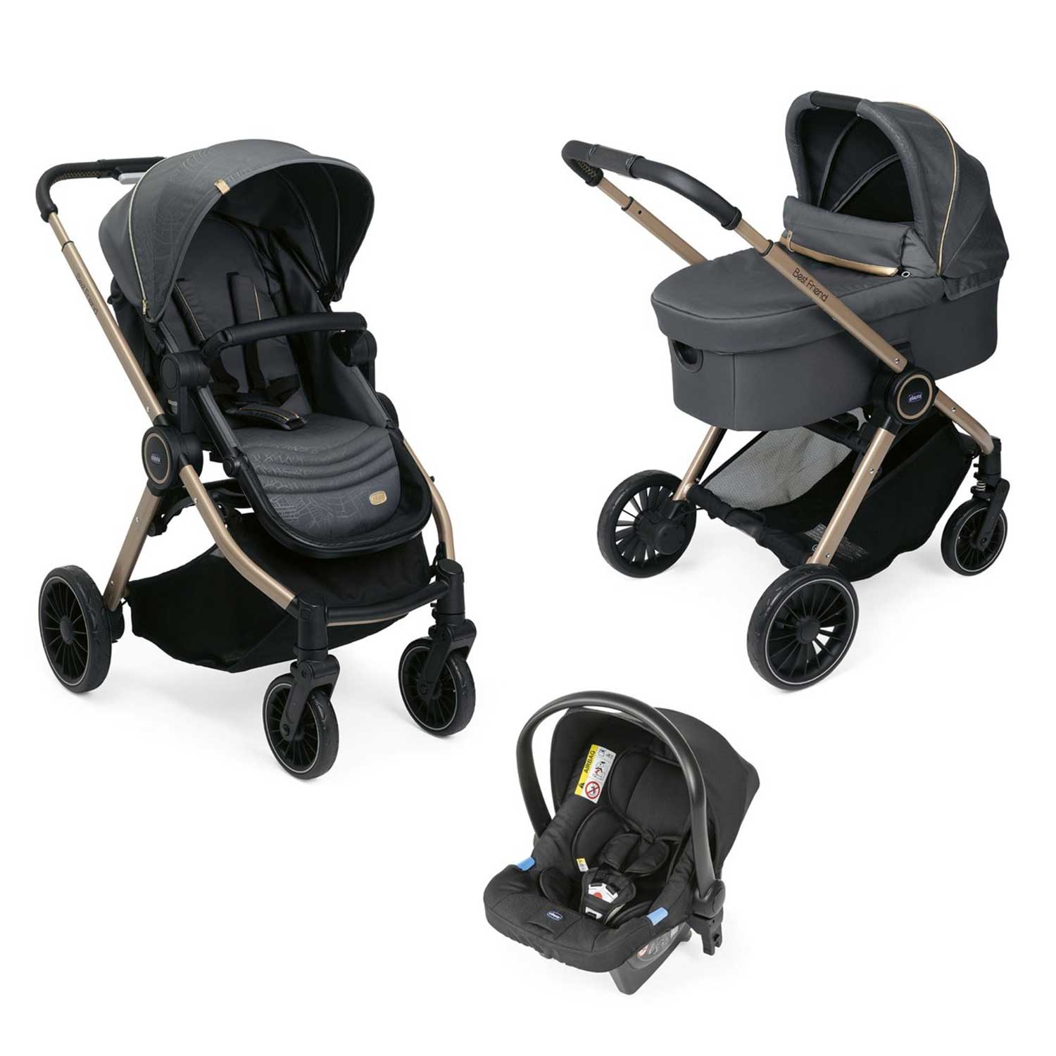 Chicco - Trio Best Friend Pro Light + Seggiolino Auto Kory Isize R129