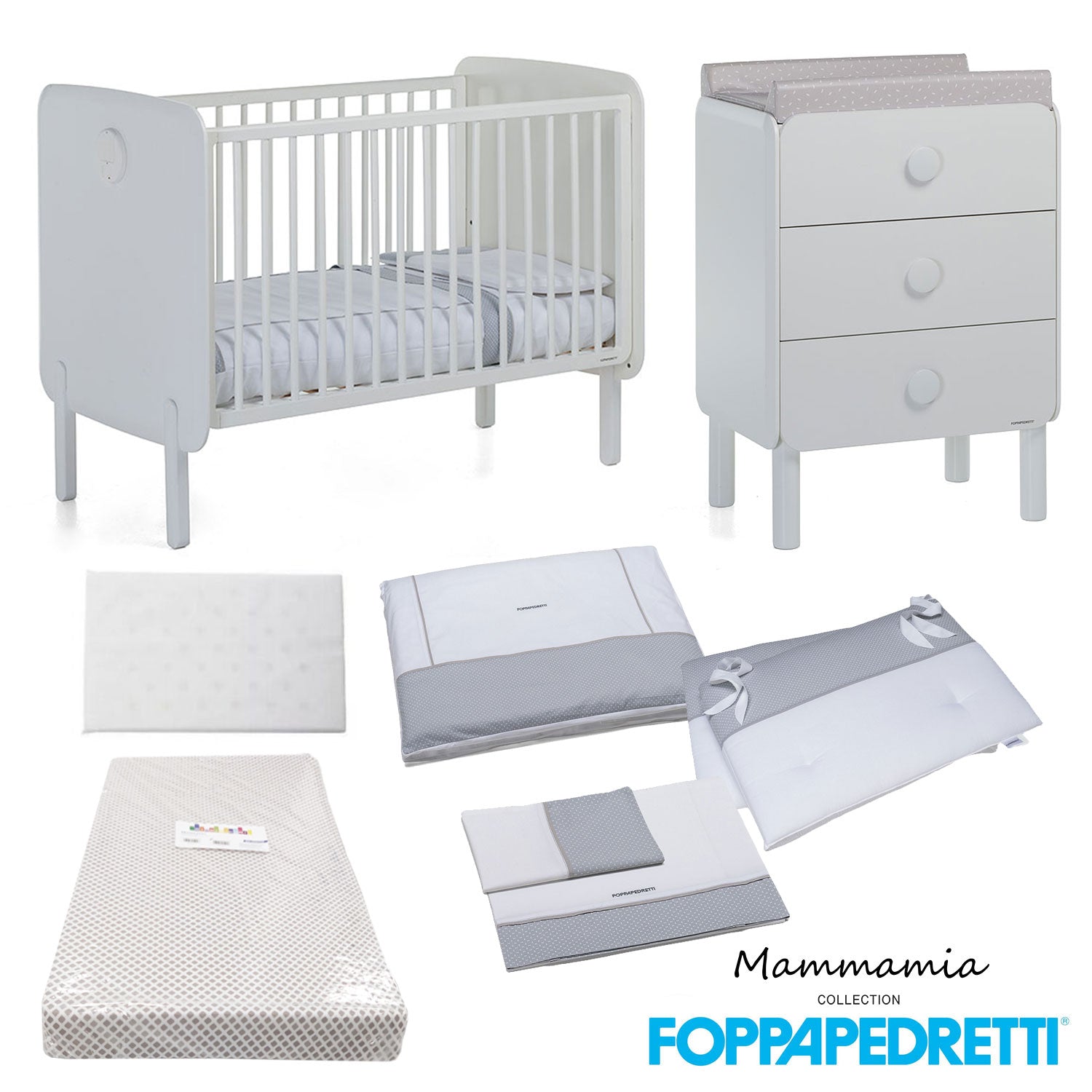 Couette Déhoussable ICrib Foppapedretti Pour Berceau - Blanche Avec Broderie Ours Doux, 103x73 Cm