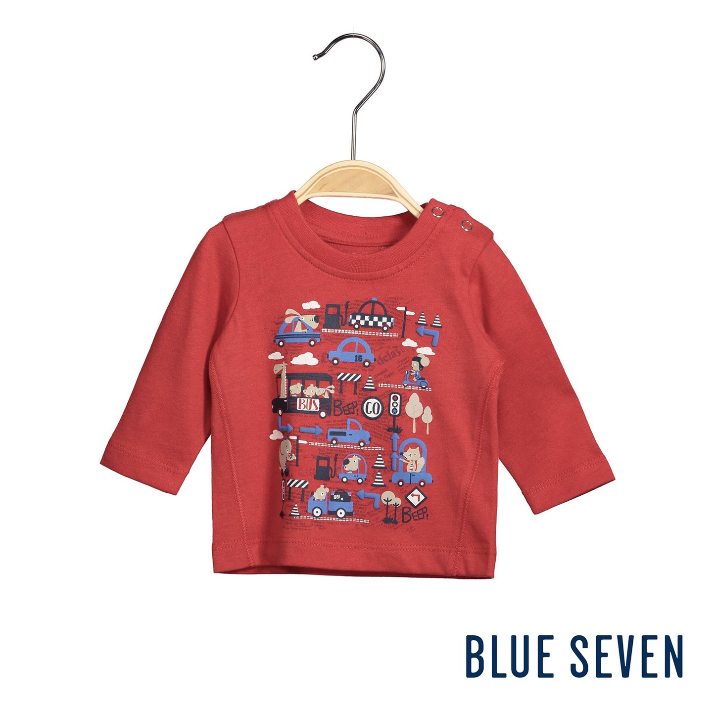 Blue Seven - Maglietta Maniche Lunghe Rossa Neonato