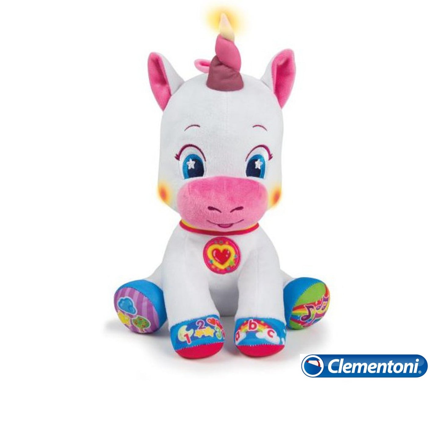 Clementoni - Peluche Scintilla L' unicorno Canta e Brilla 17250