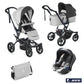 Janè - Passeggino Trio Crosswalk R con Seggiolino Auto Koos iSize e Navicella Micro con Borsa + Omaggio Valigetta Kit Mamma 2023