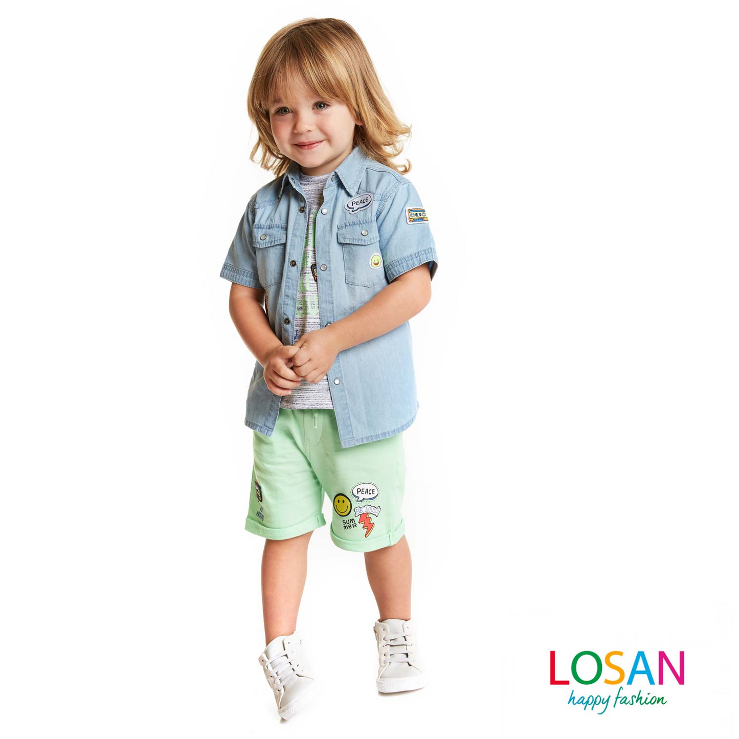 Losan - Camicia Jeans Manica Corta Baby Bimbo