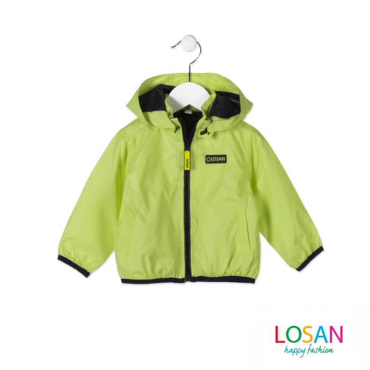 Losan - Giubbino Cappuccio Smontabile Bimbo Junior Verde Fluo