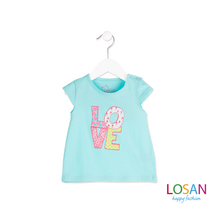 Losan - Baby Girl Sleeveless T-Shirt Aqua Green LAST SIZE 3-6M