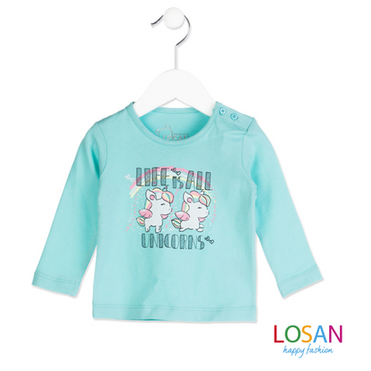 Losan - Maglietta Maniche Lunghe Baby Bimba Unicorno
