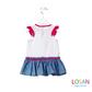 Losan - Vestito Combinato Smanicato Fucsia e Jeans