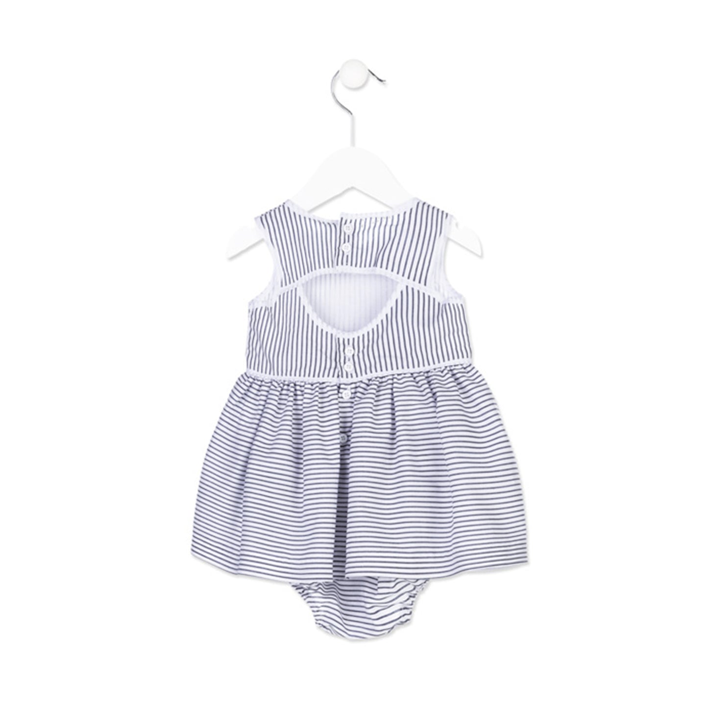 Losan - Baby Girl Blue Striped Pinafore Dress