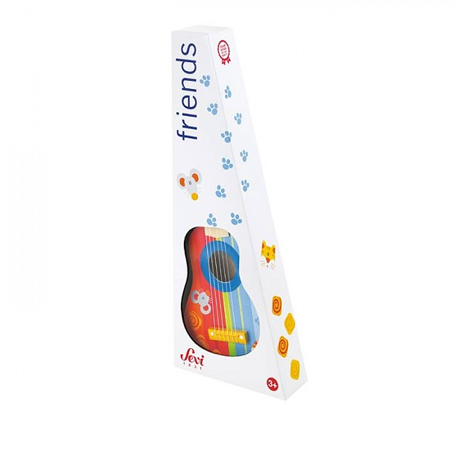 Sevi - Wooden toys - Cat and Mouse Colored Guitar