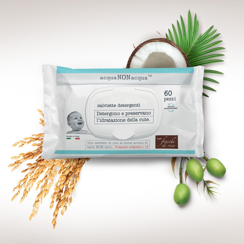 Fiocchi di Riso - Salviette Detergenti Cambio Acqua Non Acqua